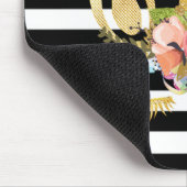 Tapis De Souris Tête de licorne d'or, Blancs noirs (Coin)