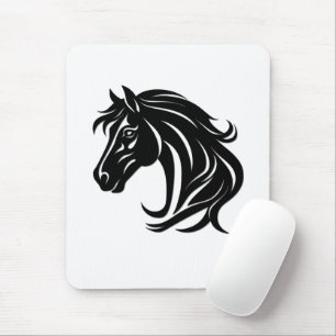 Tapis De Souris Tête de magnifique cheval noir