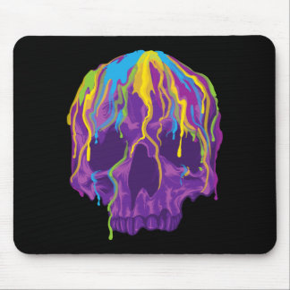 Tapis De Souris Tête de squelette arc-en-ciel d'Halloween crâne en