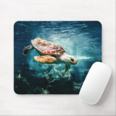 Tapis De Souris Tête-dorée de la tortue marine  (Avec souris)