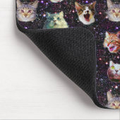 Tapis De Souris Têtes de chat dans l'espace extra-atmosphérique Fu (Coin)