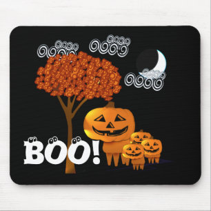 Tapis De Souris Têtes de citrouilles d'Halloween -