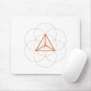 Tapis De Souris Tetrahedron Sacred Geometry Pad - Rouge-Orange