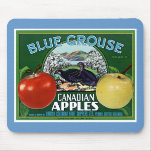 Tapis De Souris Tétras bleu Pommes canadiennes