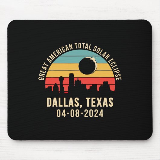Tapis De Souris Texas Skyline Total Solar Eclipse 2024 (Devant)