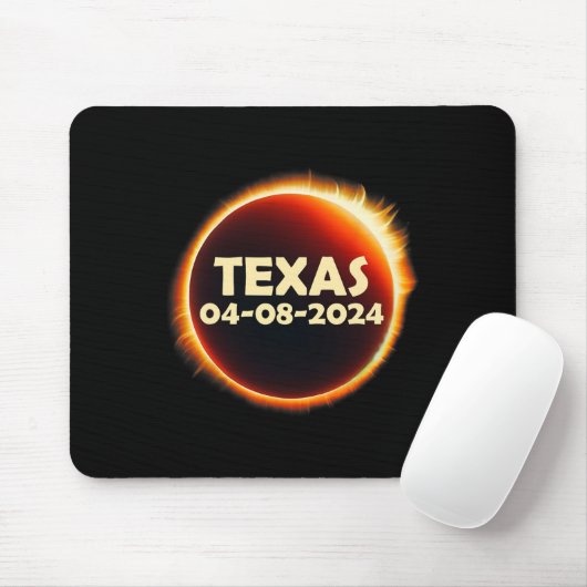 Tapis De Souris Texas Solar Eclipse 2024 Avril 8 Totalité Texas (Avec souris)
