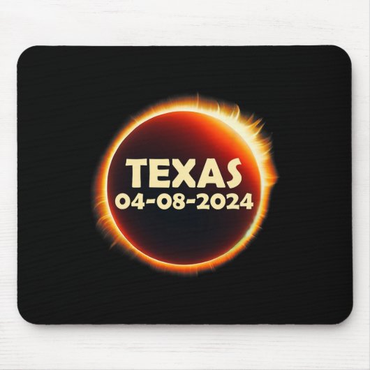 Tapis De Souris Texas Solar Eclipse 2024 Avril 8 Totalité Texas (Devant)