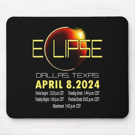 Tapis De Souris Texas Solar Eclipse 2024 Solar Eclipse Funny Texas (Devant)