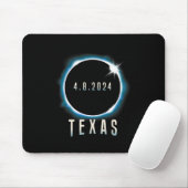 Tapis De Souris Texas Total Solar Eclipse 2024 Bleu Avril 8 Hommes (Avec souris)