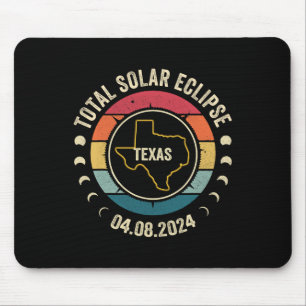 Tapis De Souris Texas Total Solar Eclipse 2024 Totalité américaine
