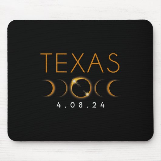 Tapis De Souris Texas Total Solar Eclipse Avril 8 2024 Texas Solar (Devant)