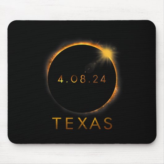 Tapis De Souris Texas Total Solar Eclipse Avril 8 2024 Texas Solar (Devant)