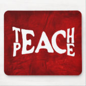 Tapis De Souris Texte "Apprendre la paix" En Cuir Rouge (Devant)
