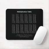 Tapis De Souris Texte blanc du tableau de multiplication sur foncé (Avec souris)
