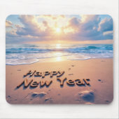Tapis De Souris Texte Bonne Année Plage (Devant)
