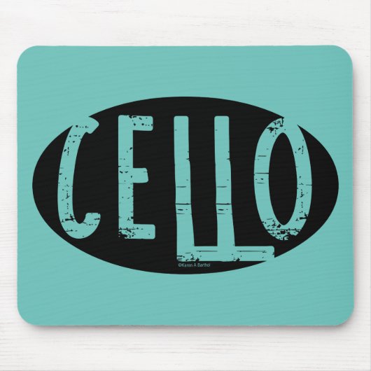 Tapis De Souris Texte brut ovale cello (Devant)