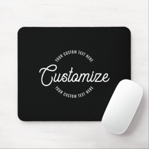Tapis De Souris Texte circulaire moderne et cursif élégant modifia