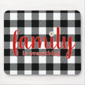 Tapis De Souris Texte De Famille Sur Buffalo Plaid (Devant)
