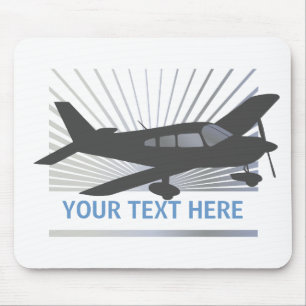 Tapis De Souris Texte de personnaliser - avion à voilure basse