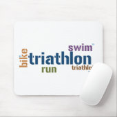 Tapis De Souris Texte de triathlon (Avec souris)