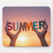 Tapis De Souris Texte d'été des mains (Devant)
