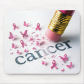 Tapis De Souris Texte du Crayon Effacer le cancer (Devant)