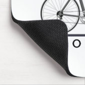 Tapis De Souris Texte du cycologue avec vélo gris (Coin)
