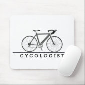 Tapis De Souris Texte du cycologue avec vélo gris (Avec souris)