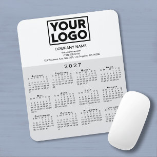Tapis De Souris Texte du logo de la société de calendrier 2027 Gri