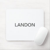 Tapis De Souris Texte éditable moderne | Blanc et gris foncé (Avec souris)