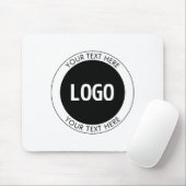 Tapis De Souris Texte personnalisable simple et logo ou image (Avec souris)
