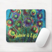 Tapis De Souris Texte personnalisé Fleurs Abstraites (Avec souris)