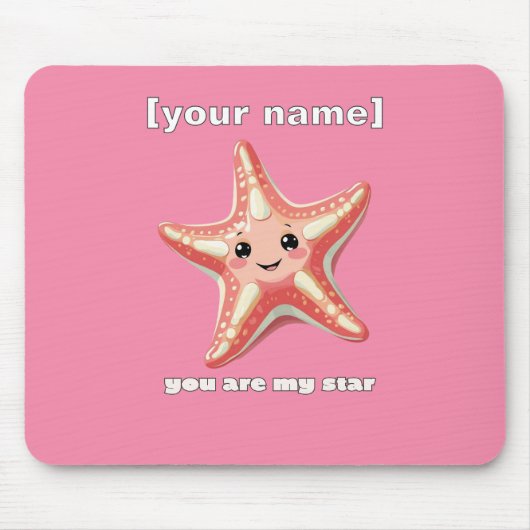 Tapis De Souris Texte personnalisé ou nom Starfish Design (Devant)