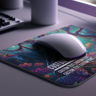 Tapis De Souris Texte personnalisé Singes de la jungle enchantée V