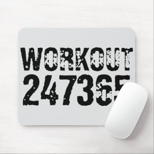 Tapis De Souris Texte usé et rayé Workout 247365 noir