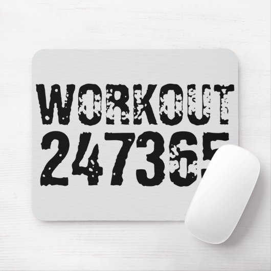 Tapis De Souris Texte usé et rayé Workout 247365 noir (Avec souris)