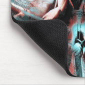 Tapis De Souris texture biseautée rouge à bleu pixélisée (Coin)