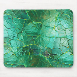 Tapis De Souris Texture craquée dans les tons vert et turquoise
