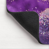 Tapis De Souris Texture d'agate scintillante violette (Coin)