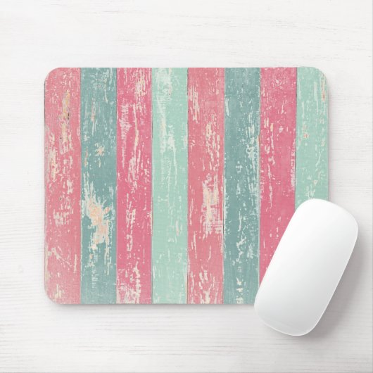 Tapis De Souris texture de clôture en bois rose et vert (Avec souris)