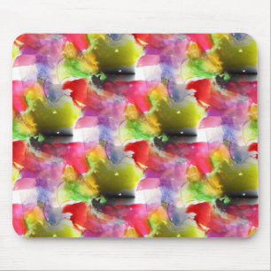 Tapis De Souris Texture de conception rouge, aquarelle jaune