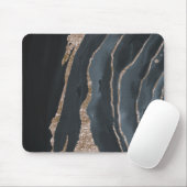 Tapis De Souris Texture de marbre doré noir Cool (Avec souris)