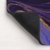Tapis De Souris Texture de marbre violet doré cool (Coin)