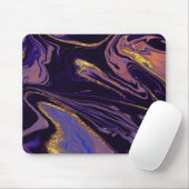 Tapis De Souris Texture de marbre violet doré cool (Avec souris)