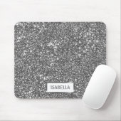 Tapis De Souris Texture de paillettes argentées fausses et nom per (Avec souris)