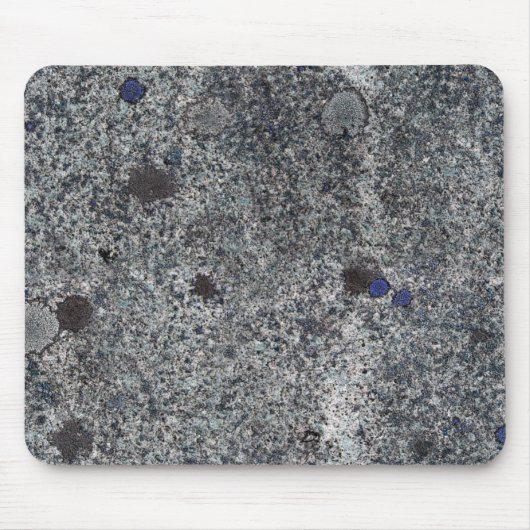 Tapis De Souris Texture de roche Granit gris avec détails bleus (Devant)