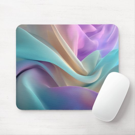 Tapis De Souris Texture de tissu abstrait dans des tons pastel (Avec souris)