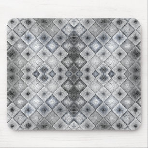 Tapis De Souris Texture de treillis abstrait géométrique argent et