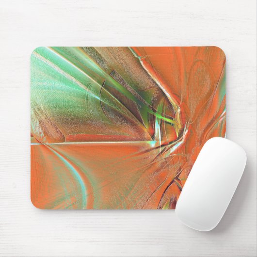 Tapis De Souris Texture digitale orange très rugueuse, teinte viei (Avec souris)