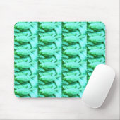 Tapis De Souris Texture d'oiseau bleu vert (Avec souris)